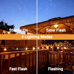 Outdoor String Lights - Connectable Dimmable LED Patio String Lights with G40 Globe Plastic Bulbs, All Weatherproof Hanging Lights for Outside Backyard Porch (50 ft - 25 LED Bulbs)